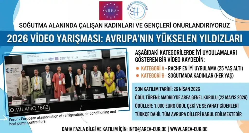 Avrupa’nın Yükselen Yıldızları: AREA; Soğutma Sektöründe Kadınları ve Gençleri Destekleyen 2026 Video Yarışması Başladı.